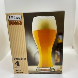 Libbey Craft Brews Wheat Beer/Whit Bier Glasses, set of 4, NIB